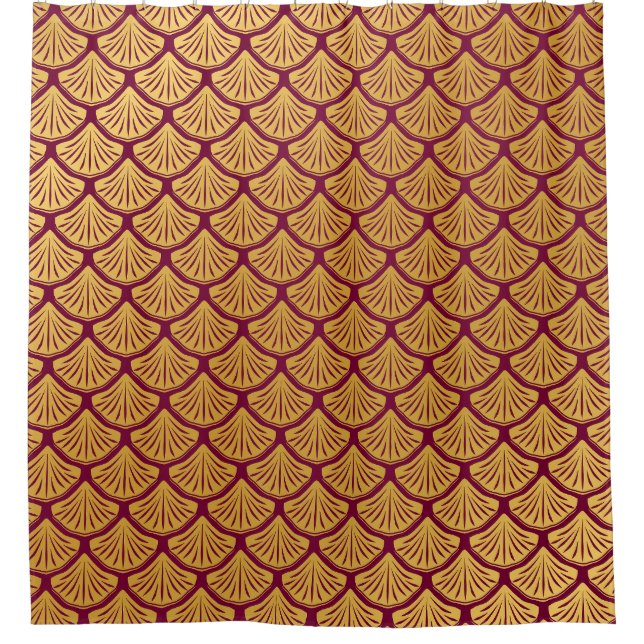 Art Déco Magenta Magenta Duschvorhang (Vorderseite)