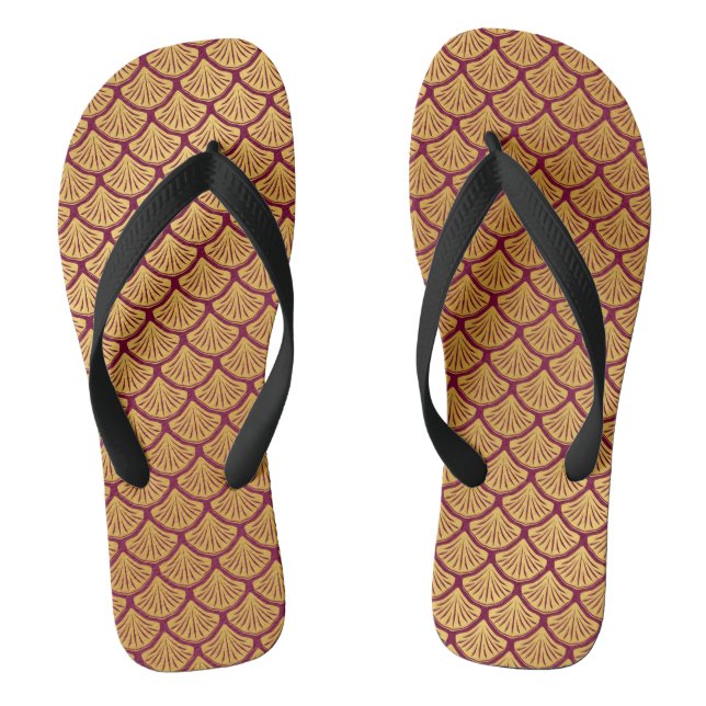 Art Déco Magenta Magenta Flip Flops (Fußbett)