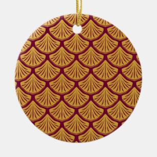 Art Déco Magenta Magenta Keramik Ornament
