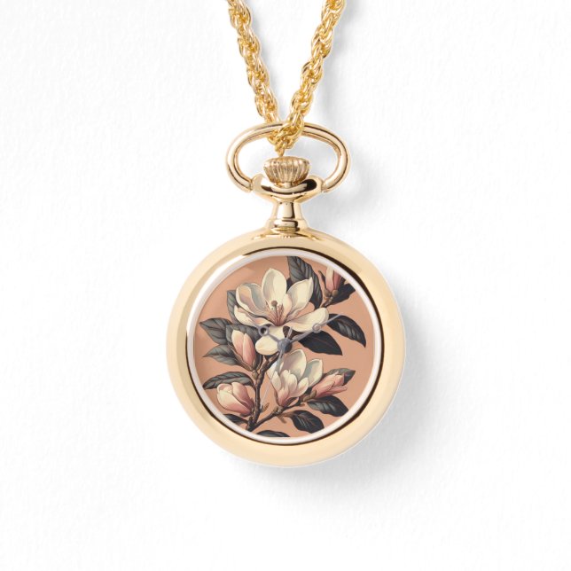 Art Deco Magnolia eWatch Armbanduhr (Vorderseite)