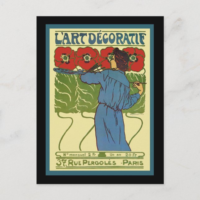 Art Déco Malerei Postkarte (Vorderseite)