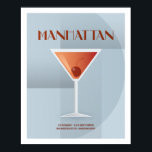 Art Deco Manhattan Poster<br><div class="desc">Diese Manhattan-Abbildung ist Teil der Classic Cocktail Collection. Gezeichnet in einem Art Deko Stil mit den grundlegenden Rezepten für die Erstellung des Cocktails.</div>