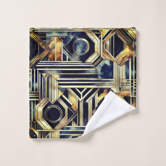 Art-deco marble Black and gold Jazzy Geometric  Badhandtuch Set