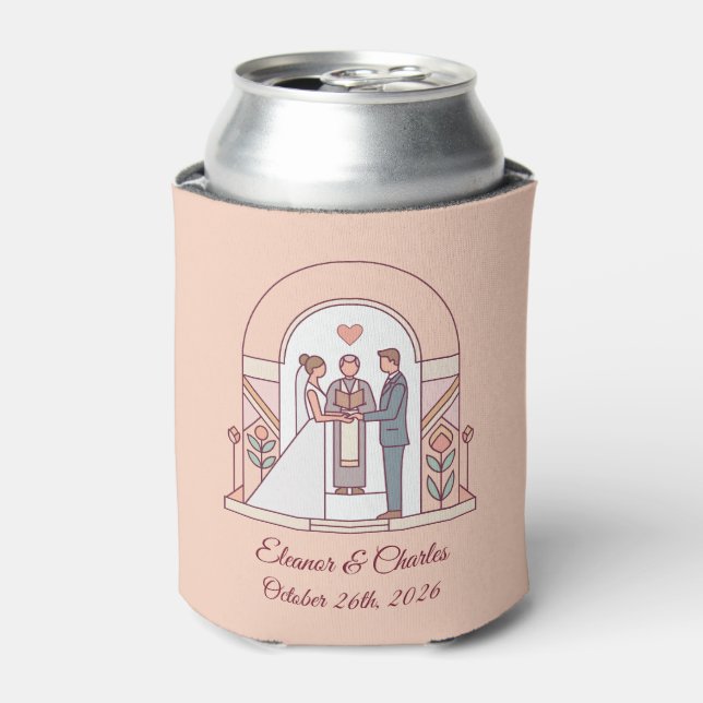 Art Deco Märchenhochzeit Dosenkühler (Kanne Vorderseite)