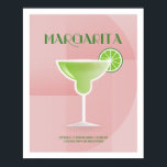 Art Deco Margarita Poster<br><div class="desc">Diese Margarita-Illustration ist Teil der Classic Cocktail Collection. Gezeichnet in einem Art Deko Stil mit den grundlegenden Rezepten für die Erstellung des Cocktails.</div>