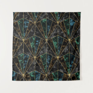 Art Deco Marmor: Malachit Luxus Wandteppich