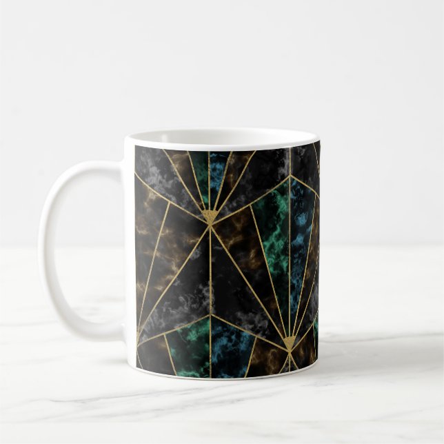 Art-Deco-Marmor: Malachite Luxury Kaffeetasse (Links)