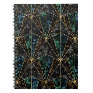 Art-Deco-Marmor: Malachite Luxury Notizblock