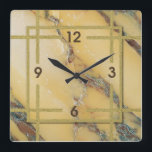 Art-Deco-Marmor Quadratische Wanduhr<br><div class="desc">Großartiges Uhrendesign. Du wirst es wie andere Liebe bekommen. Sie können dieses Design auch für andere Produkte verwenden, die Sie mögen, oder Ihren Text anpassen und hinzufügen. Folgen Sie mir für mehr. Vielen Dank. Ich wünsche Ihnen einen schönen Tag.</div>