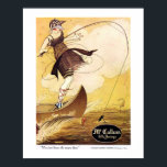 Art Deco McCallum Strusiery Poster<br><div class="desc">Diese wunderbare Vintage Werbung für McCallum Silk Strusiery ist absolut köstlich. In schönen Herbstfarben,  mit einer hübschen jungen Dame,  die angeln,  mit dem Wind leicht bläst ihr Kleid. Die Beschriftung lautet: "Weißt du,  dass sie sie trägt?"</div>