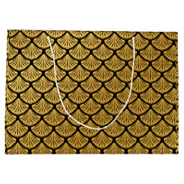 Art Déco Meerjungfrauenskala - Schwarz & Gold Große Geschenktüte