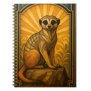 Art Deco Meerkat Illustration Notizblock