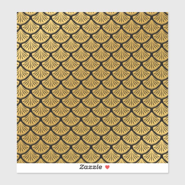 Art Deco Mermaid Scales Custom Cut Vinyl Stickers Aufkleber (Blatt)