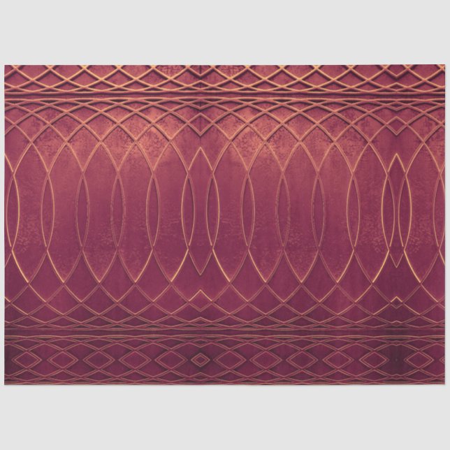 Art Deco Metallic Burgandy Wine tasting in der Fat Seidenpapier (Vorderseite)
