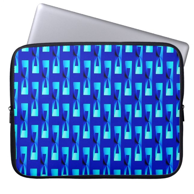Art Deco Metallic Geometric - Cobalt Blue Laptopschutzhülle (Vorderseite)