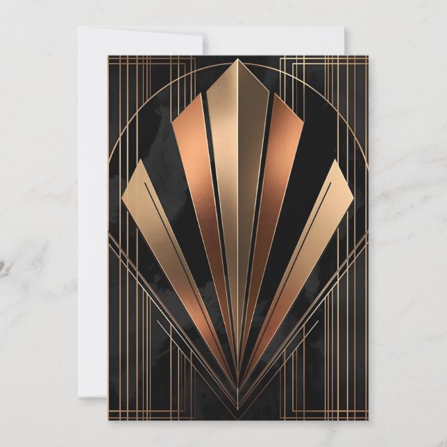 Art Deco Metallic Geometric Elegance Feiertagskarte (Vorderseite)