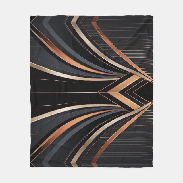 Art Deco Metallic Geometric Elegance Fleecedecke (Vorderseite)