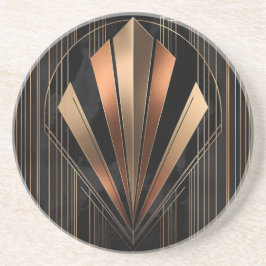 Art Deco Metallic Geometric Elegance Getränkeuntersetzer