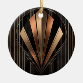 Art Deco Metallic Geometric Elegance Keramik Ornament