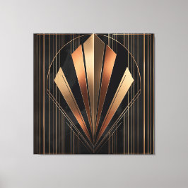Art Deco Metallic Geometric Elegance Leinwanddruck