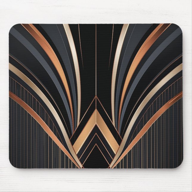 Art Deco Metallic Geometric Elegance Mousepad (Vorne)