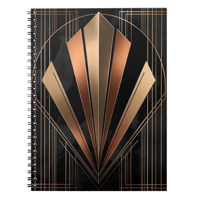 Art Deco Metallic Geometric Elegance Notizblock (Vorderseite)