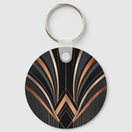 Art Deco Metallic Geometric Elegance Schlüsselanhänger