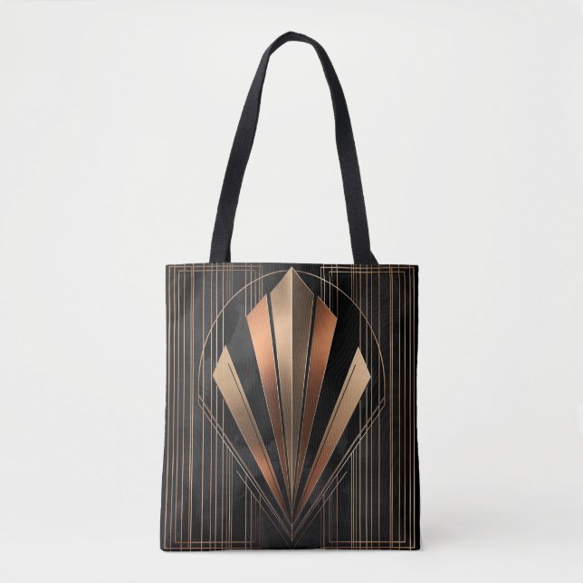 Art Deco Metallic Geometric Elegance Tasche (Vorderseite)
