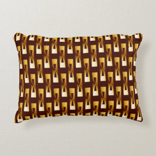Art Deco Metallic Geometric - Gold und Schokolade Zierkissen