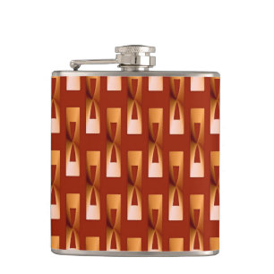 Art Deco Metallic Geometric - Kupfer und Rost Flachmann
