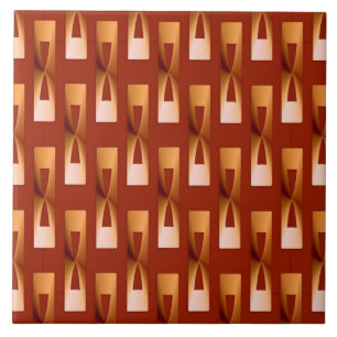 Art Deco Metallic Geometric - Kupfer und Rost Fliese