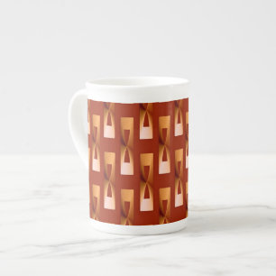 Art Deco Metallic Geometric - Kupfer und Rost Prozellantasse