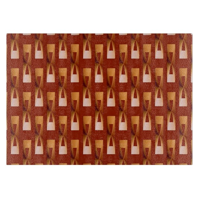 Art Deco Metallic Geometric - Kupfer und Rost Schneidebrett (Vorderseite)