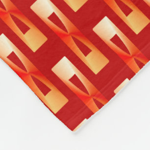 Art Deco Metallic Geometric - Rot und Koralle Fleecedecke