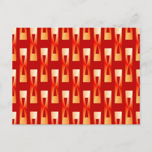 Art Deco Metallic Geometric - Rot und Koralle Postkarte