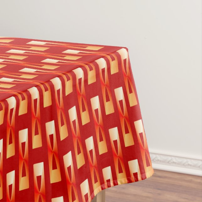 Art Deco Metallic Geometric - Rot und Koralle Tischdecke (Beispiel)