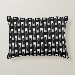 Art Deco Metallic Geometric - Silber und Schwarz Dekokissen