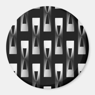 Art Deco Metallic Geometric - Silber und Schwarz Magnet