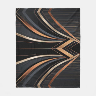 Art Deco Metallische Geometrische Eleganz Fleecedecke
