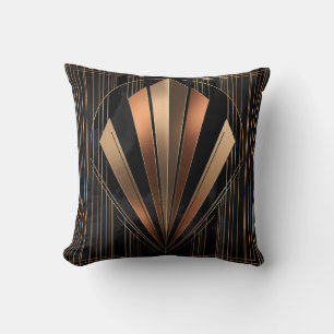 Art Deco Metallische Geometrische Eleganz Kissen