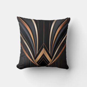 Art Deco Metallische Geometrische Eleganz Kissen