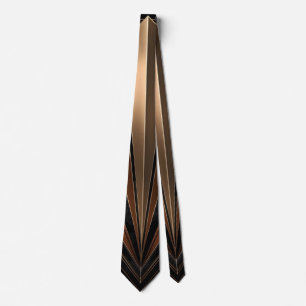 Art Deco Metallische Geometrische Eleganz Krawatte