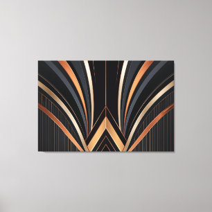 Art Deco Metallische Geometrische Eleganz Leinwanddruck