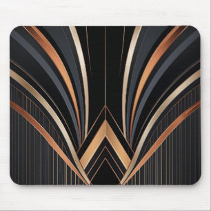 Art Deco Metallische Geometrische Eleganz Mousepad