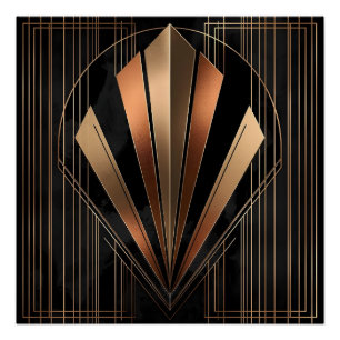Art Deco Metallische Geometrische Eleganz Poster