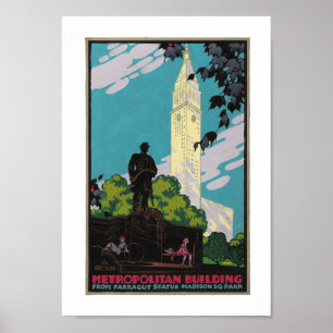 Art Deco Metropolitan Building NYC Travel Poster