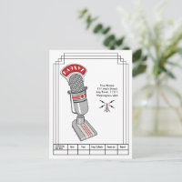 Art Deco Mikrofon und Transmitter QSL