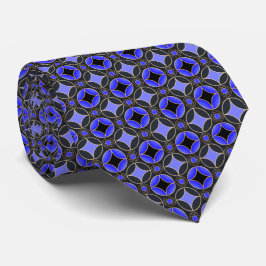 Art Deco Mikromuster blau und schwarz Krawatte