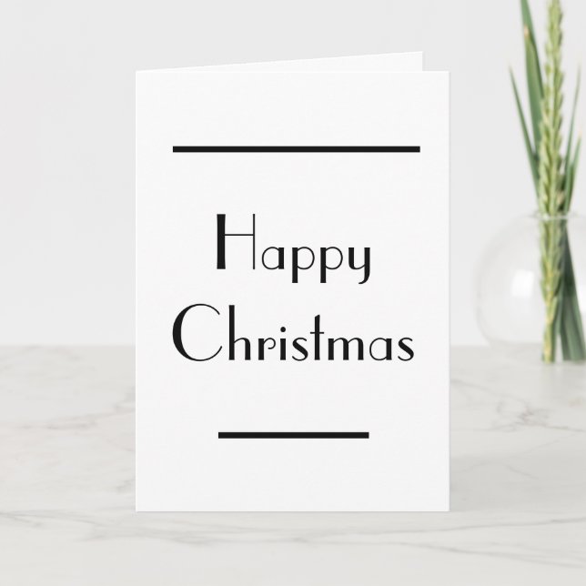 Art Deco Minimal Typografie Happy Christmas Card Karte (Vorderseite)