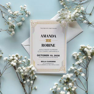 Art Deco Minimalistisch Hochzeit Einladung